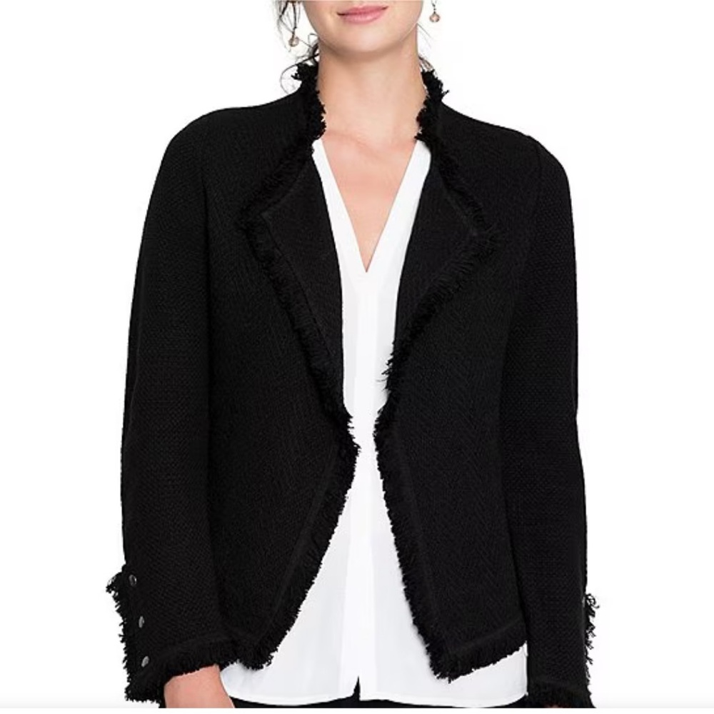 NIC+ZOE Black Fringed Blazer